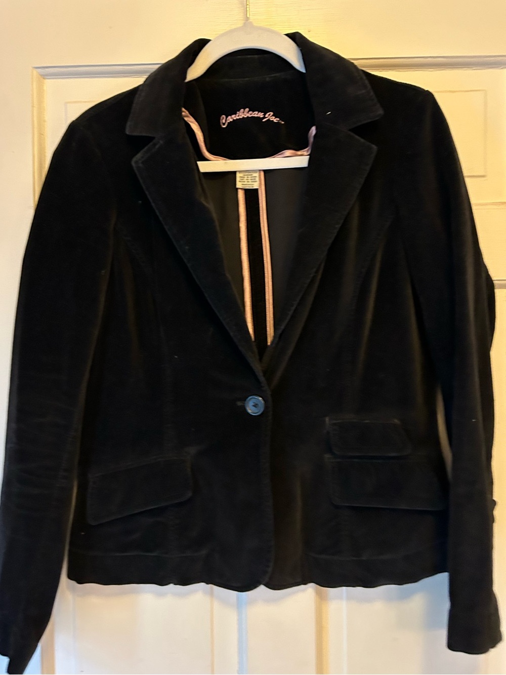 Velvet Blazer Jacket - Black -